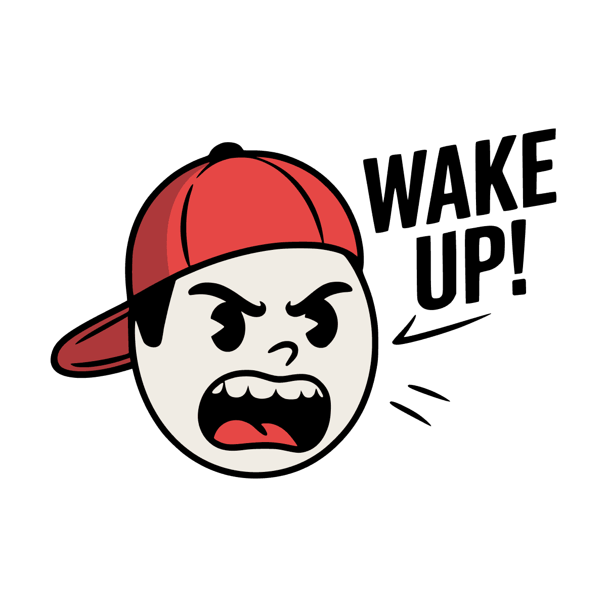 energetic bold vintage shouting cartoon face icon for brands