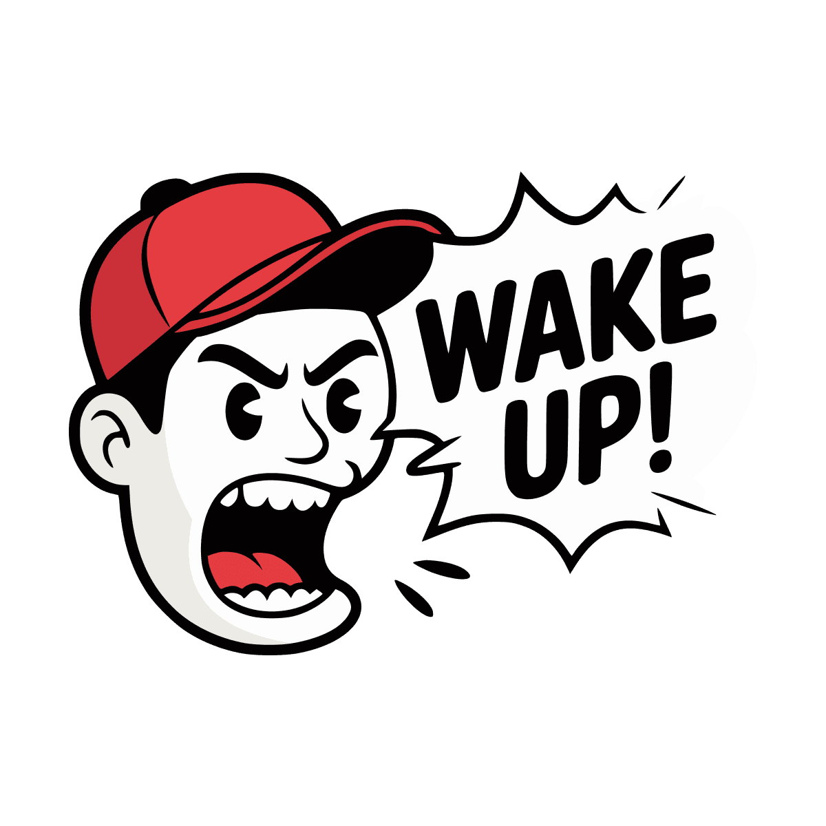 bold retro cartoon shouting man for urgent campaign message