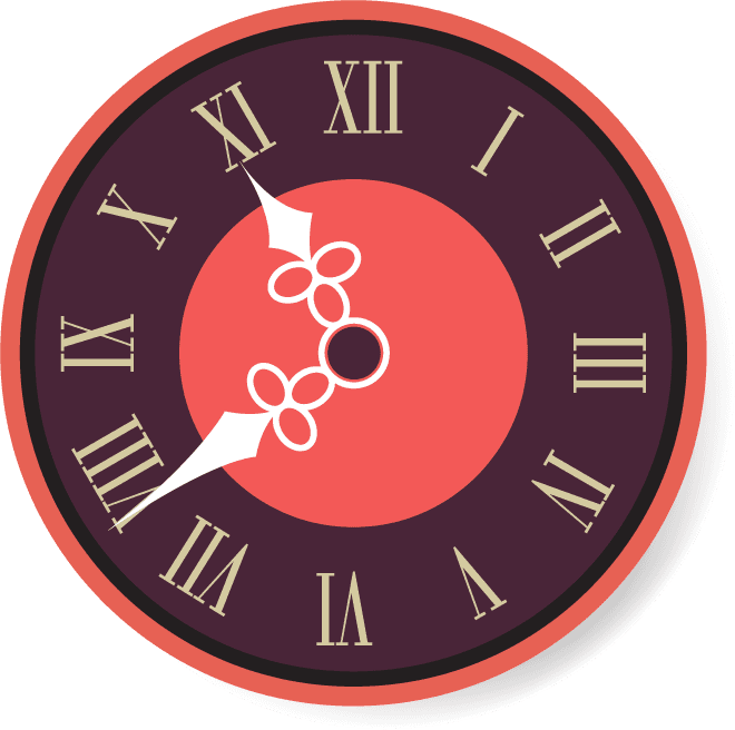 wall clock clock mode icons colored flat shapes sketch