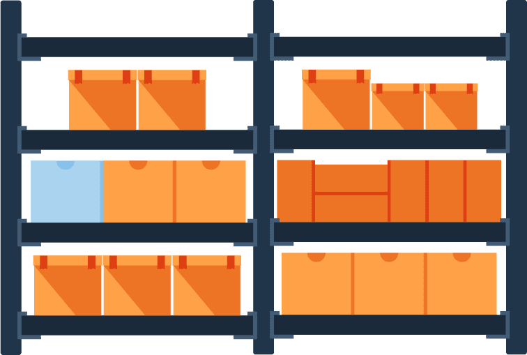 warehouse transportation delivery icons flat isolated illustration