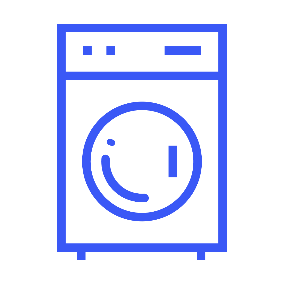 simple outline washing machine icon for laundry and household cleaning applications in minimalist style