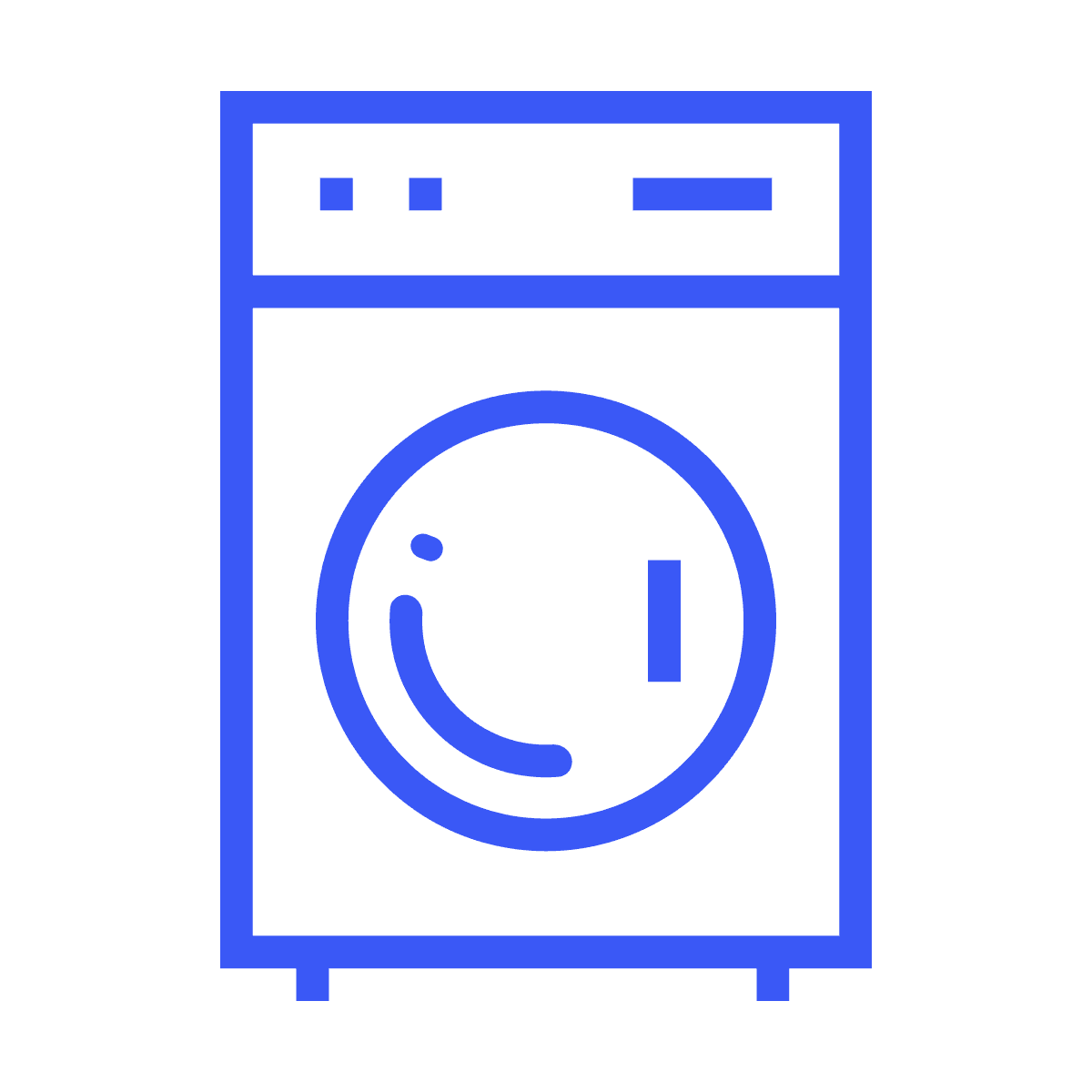 simple outline washing machine icon for laundry and household cleaning applications in minimalist style