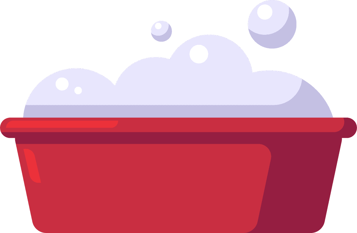 washing tools icons colorful flat sketch