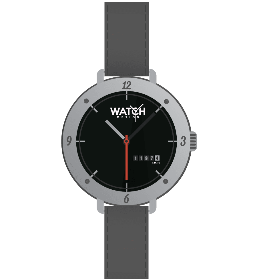 front view of modern watch