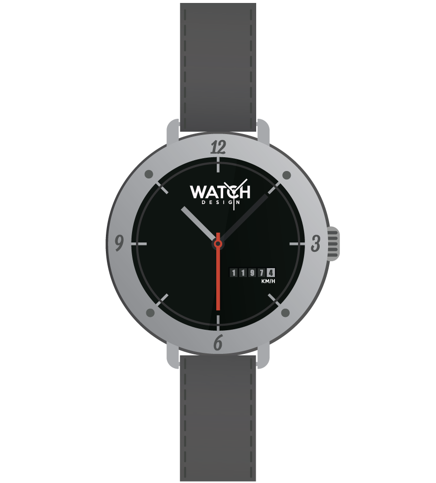 front view of modern watch