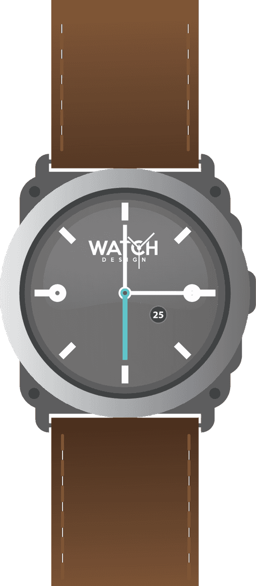 front view of modern watch