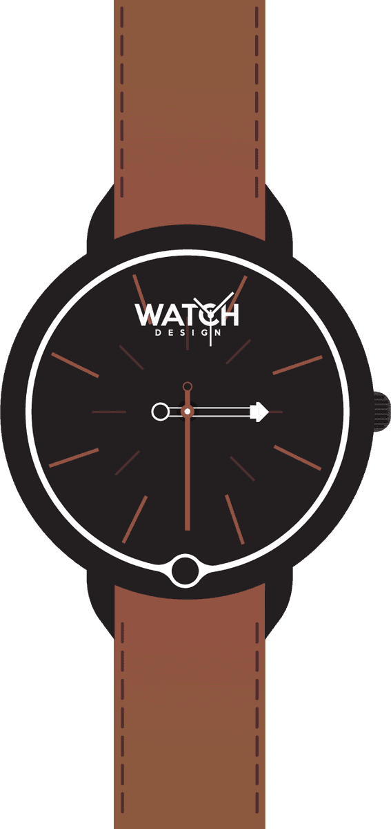 front view of modern watch with minimalist aesthetic and stylish leather strap