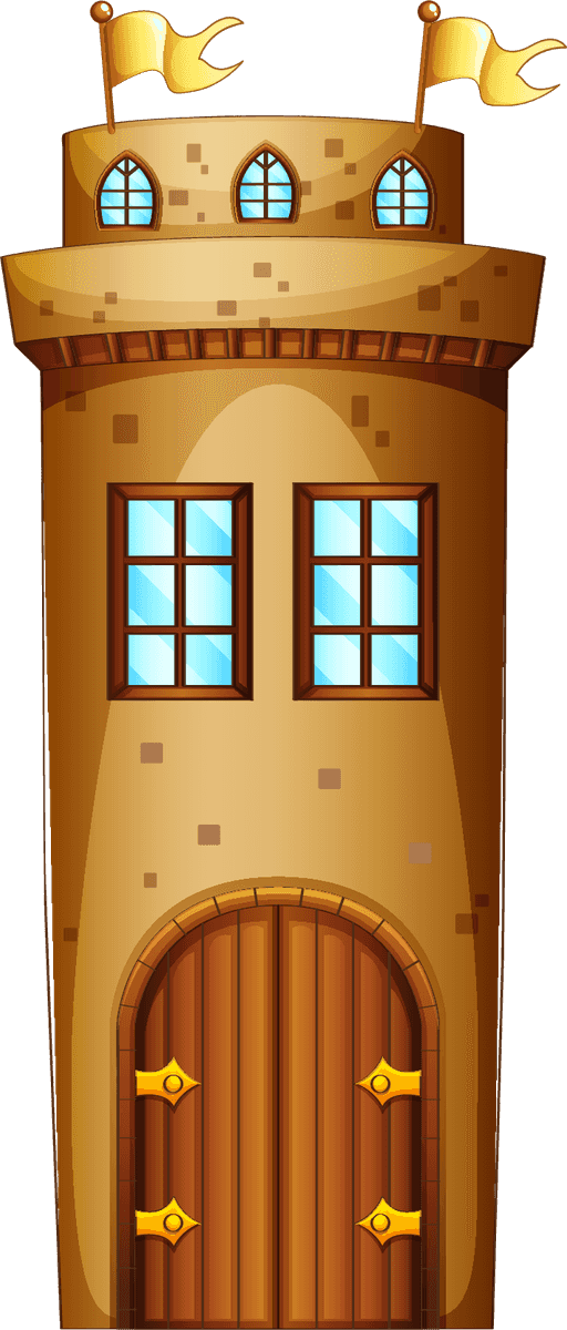 watchtower set medieval character with vibrant colors and intricate details for games