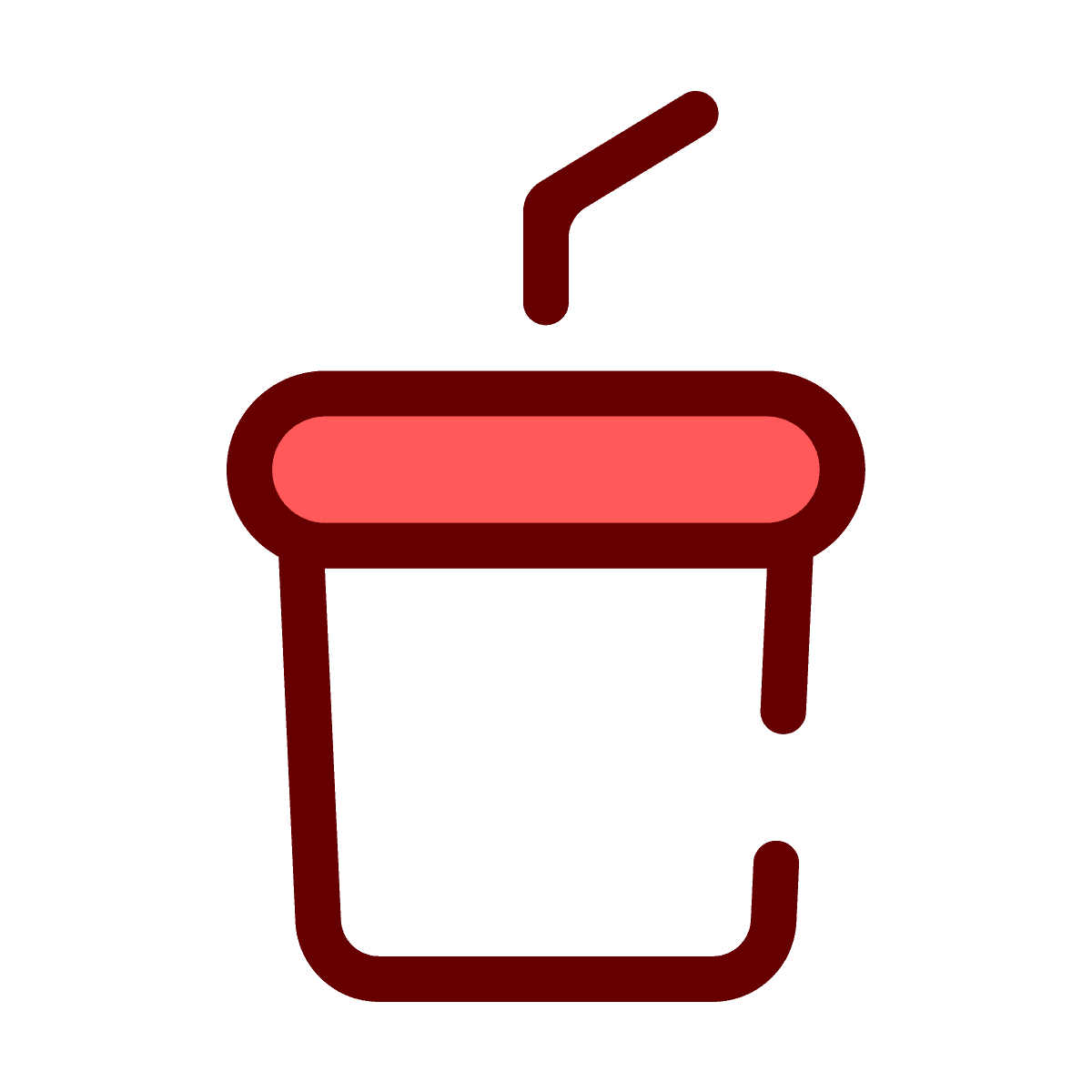 flat line art icon of a paper cup with a straw