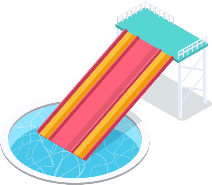 water park aquapark isometric icon