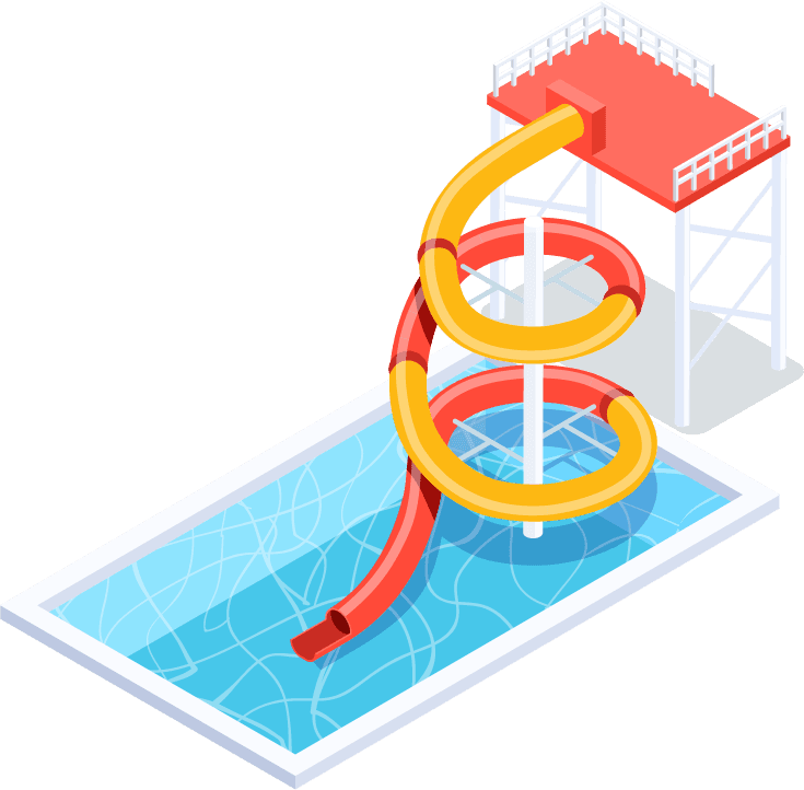 water park aquapark isometric icon