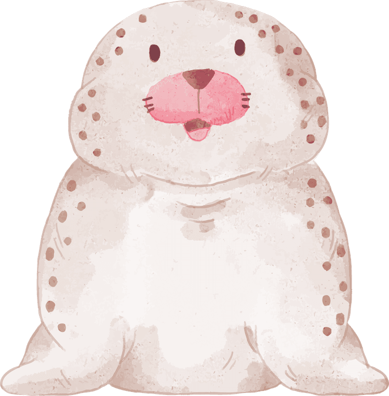 water seal illustration watercolor adorable seal for your