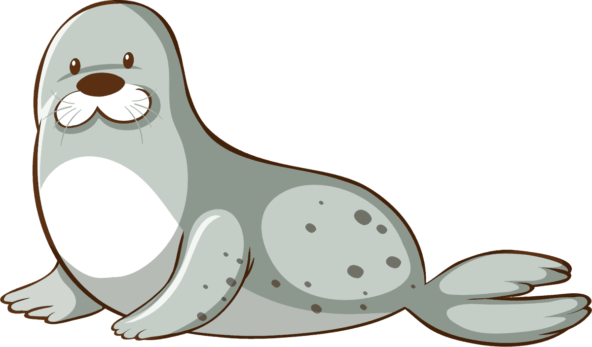 water seal isolated sea creatures in a playful cartoon style for ocean-themed projects