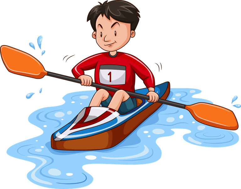 water kids sports clipart illustration