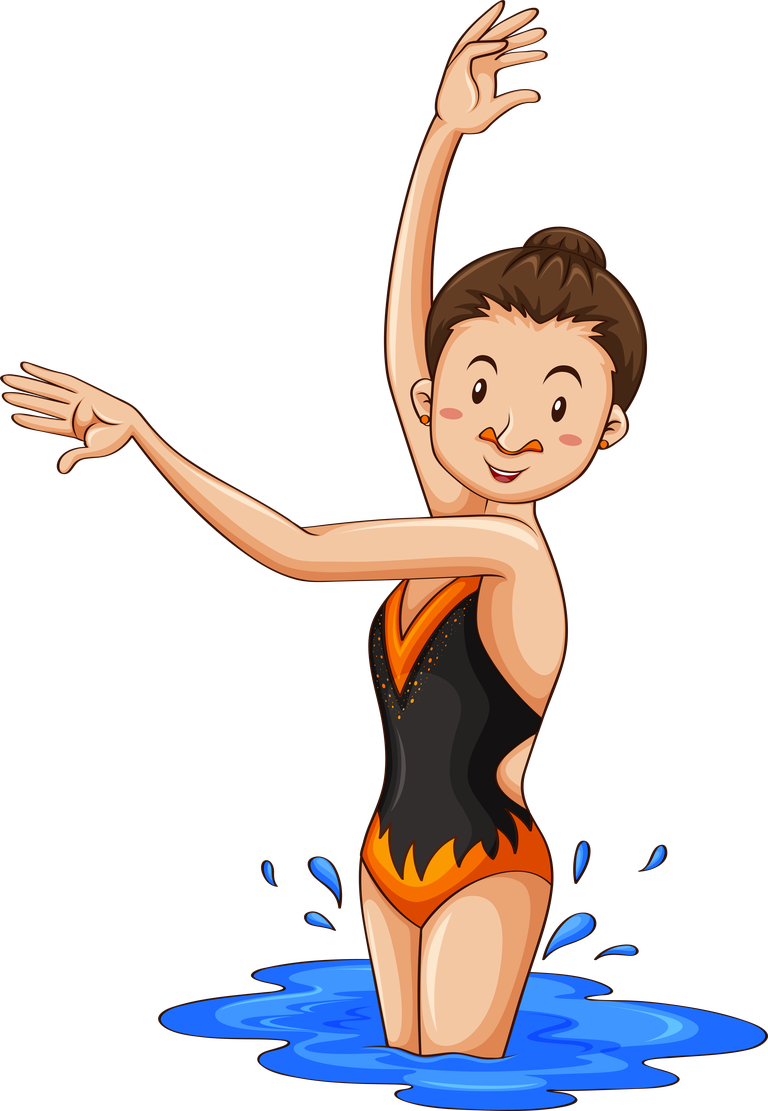 water kids sports clipart illustration of a cheerful swimmer making a splash in the pool