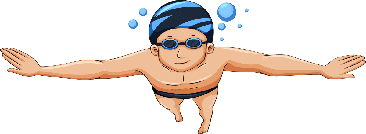 water kids sports clipart illustration of a swimmer enjoying fun aquatic activities