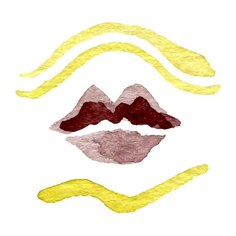 watercolor instagram highlights collection featuring lips and artistic swirls for stylish profiles