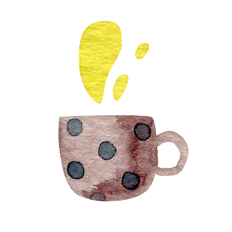 watercolor instagram highlights collection featuring cozy coffee cup icons for aesthetic accounts