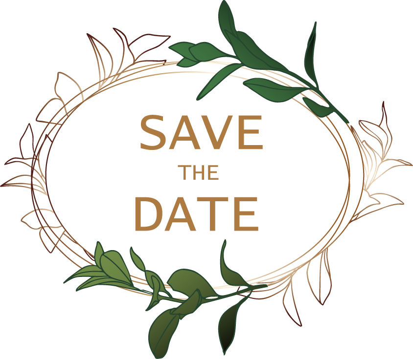 watercolor wedding frame logos collection for elegant save the date invitations and decor