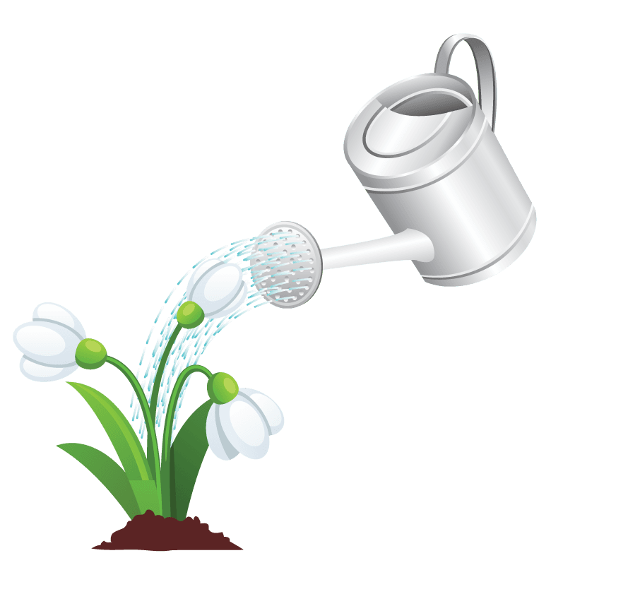 watering the flowers flower eco energy icons set