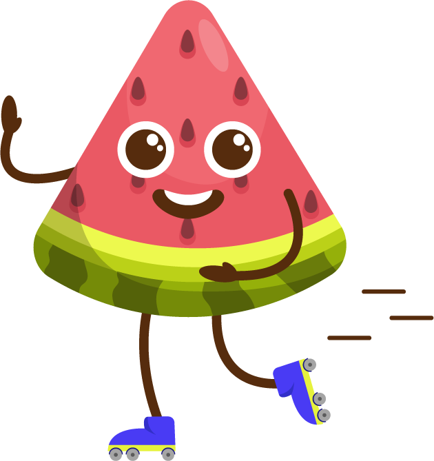 watermelon fruit cartoon mascot fun rolling with joy and laughter for kids or events