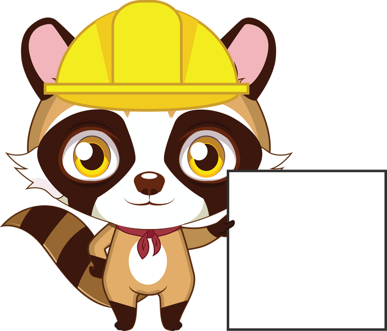 weasels flavor japanese cats collection: adorable weasel character with construction hat and blank sign