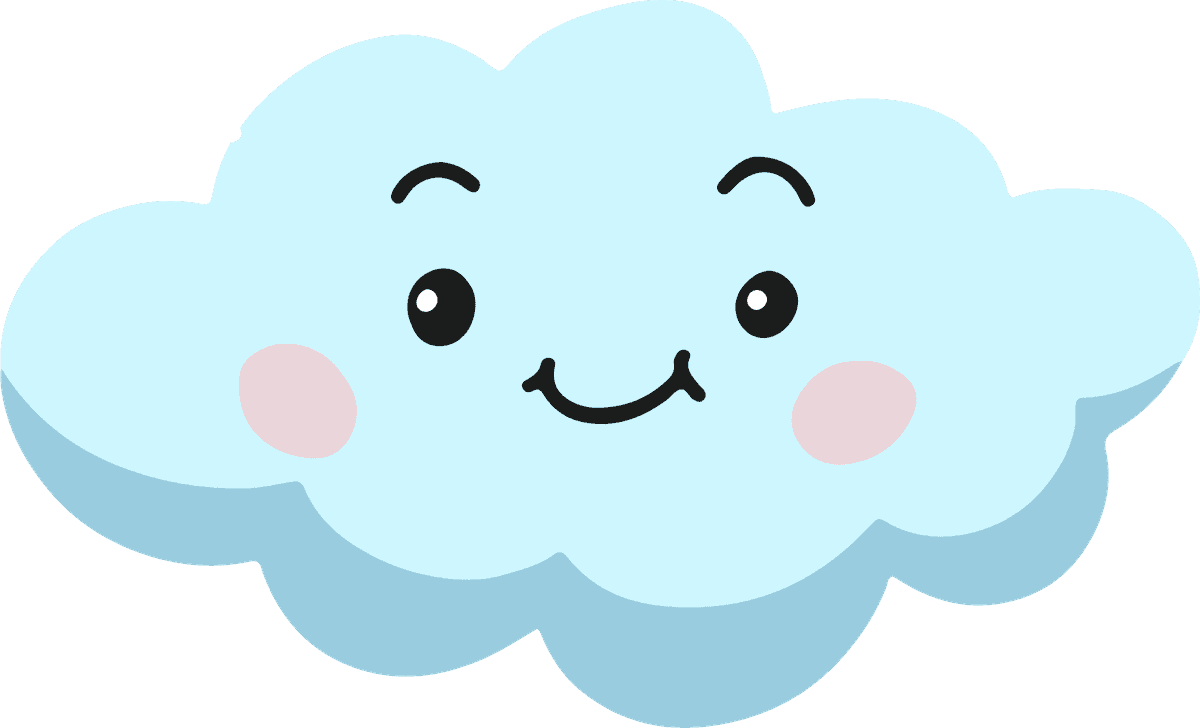 weather elements cute stylized sketch featuring happy clouds for cheerful decor and designs