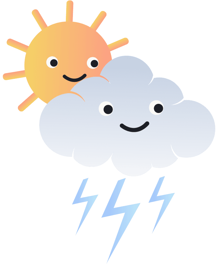weather elements stylized cloud sun moon icons