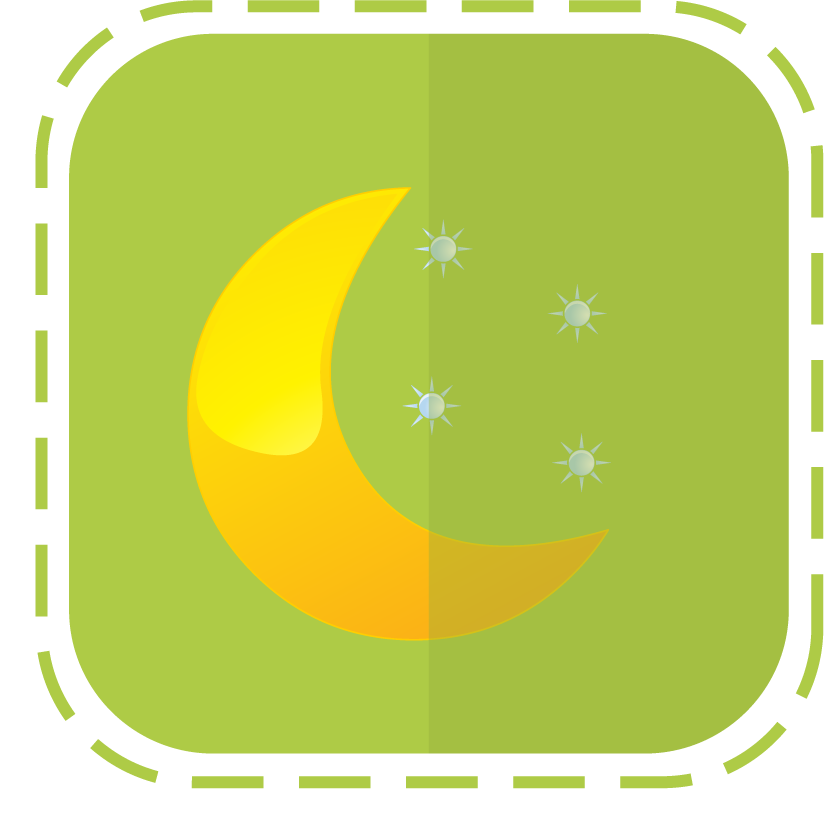 weather forecast elements squares isolation featuring moon and stars for mobile applications
