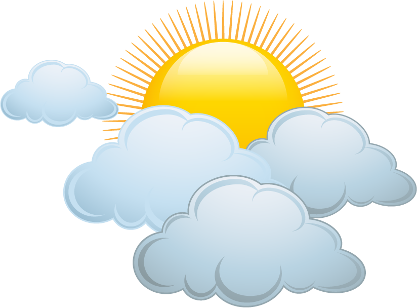 weather icons day forecast with sunny and partly cloudy skies illustrations for apps