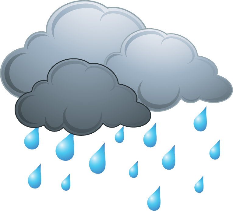 weather icons day forecast with clouds and raindrops for mobile and web applications
