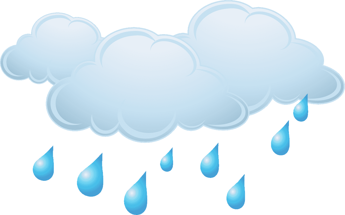 weather icons day forecast with playful cloud and rain droplets for weather apps