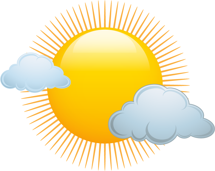 weather icons day forecast featuring sun and clouds for user-friendly interfaces