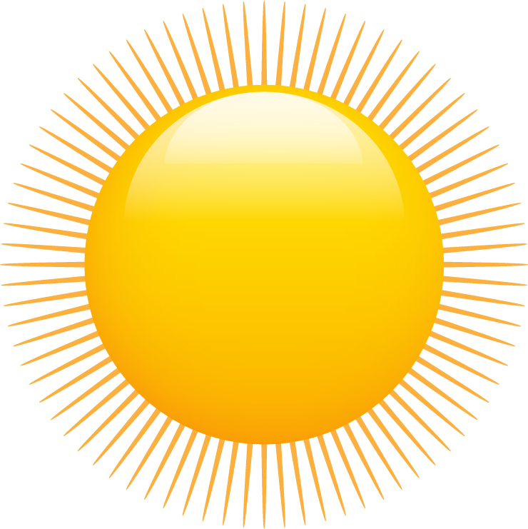 weather icons day forecast for clear sunny skies with vibrant sun graphics