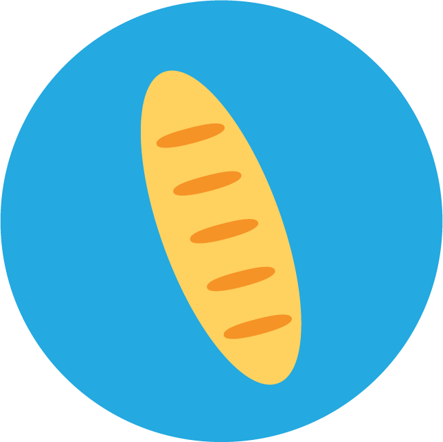 web technology development icons for bakery services and online food ordering platforms