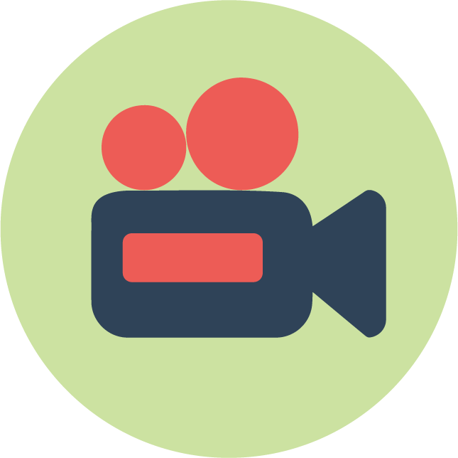 web technology development icons for video editing and streaming platforms with modern aesthetics