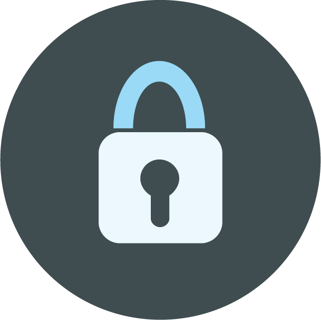 web technology development icons for secure data management and protection solutions