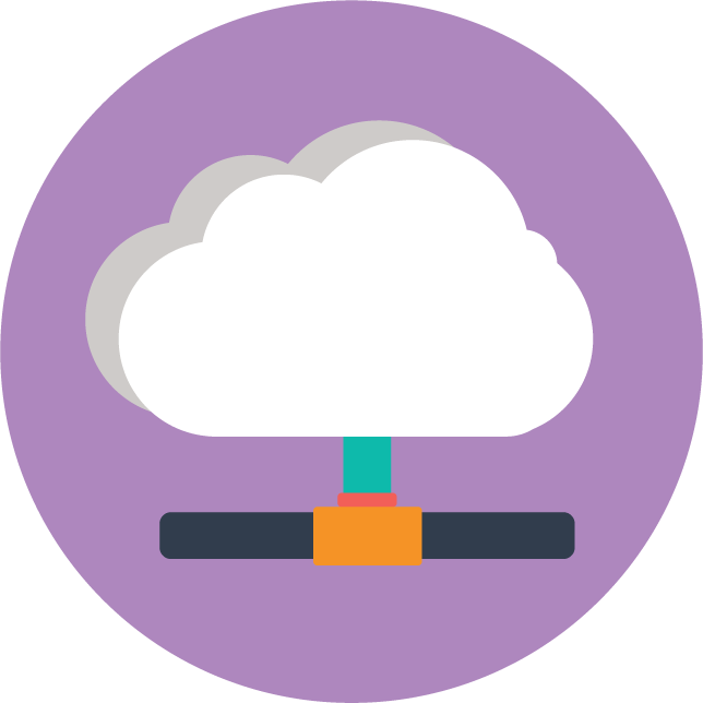 web technology development icons for cloud computing and server management solutions