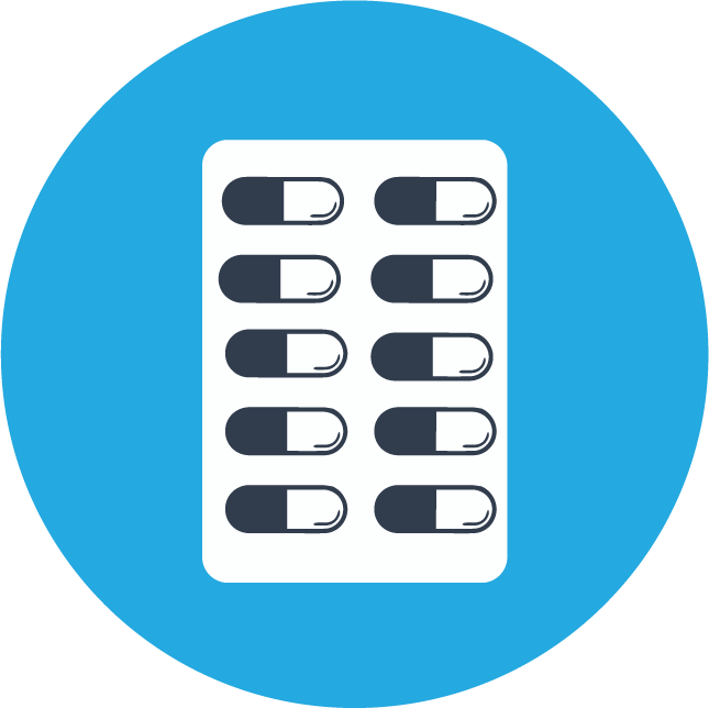 web technology development icons for streamlined medication management and health applications