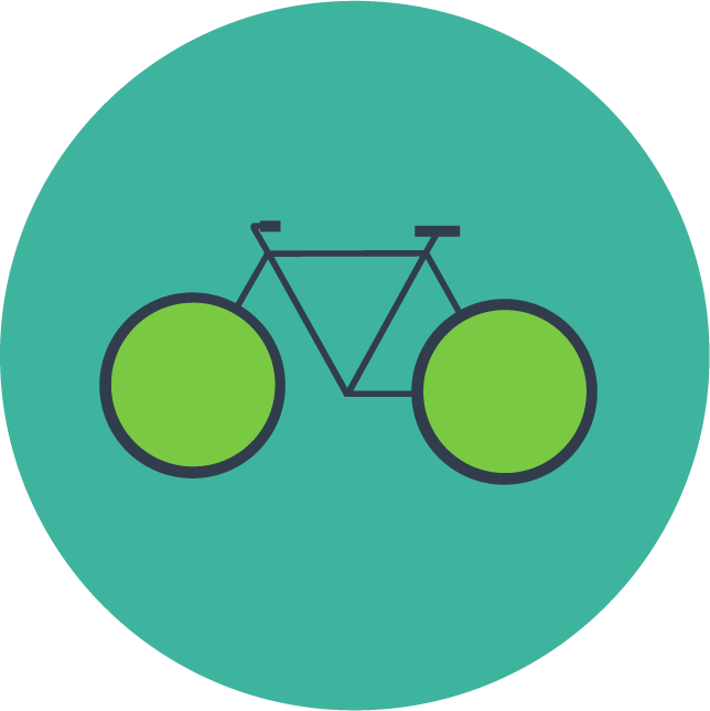web technology development icons for cycling applications with vibrant colors and modern styles