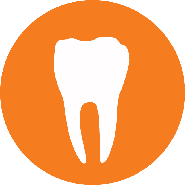 web technology development icons for dental health featuring modern tooth illustrations