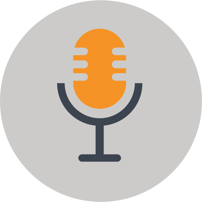 web technology development icons for audio streaming and podcasting tools