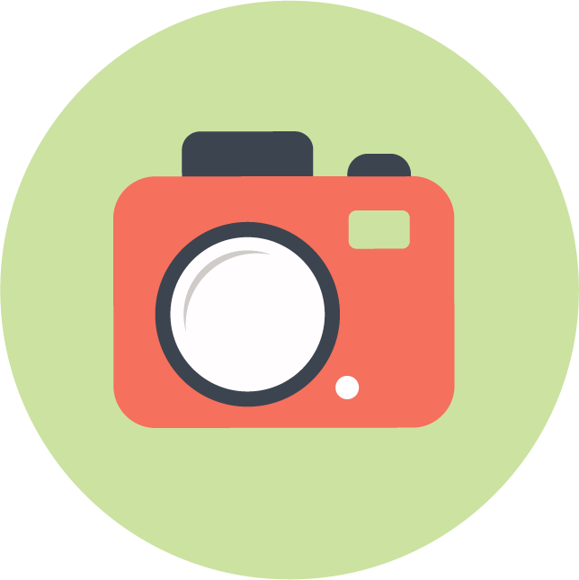 web technology development icons for photography and imaging applications with modern aesthetics