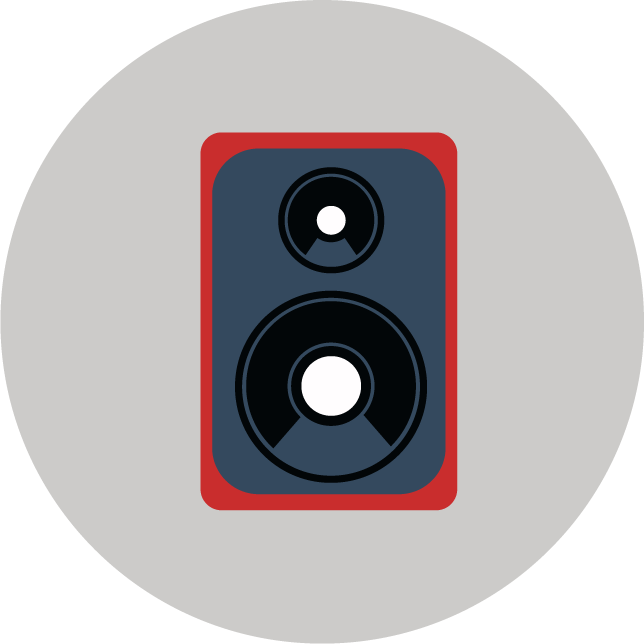 web technology development icons vector featuring modern speaker sound audio equipment for digital projects