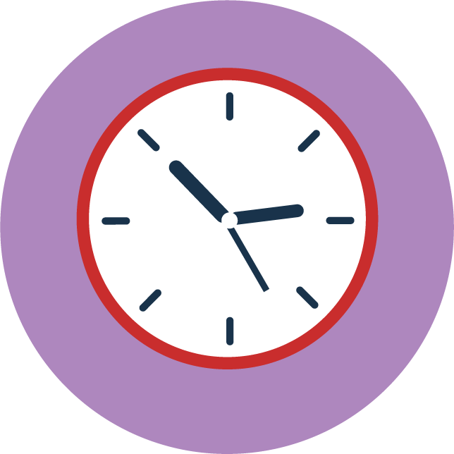 web technology development icons vector featuring a modern clock design for time management applications