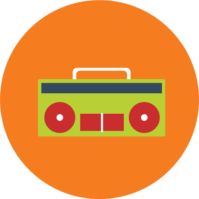 web technology development icons vector for music streaming and audio applications