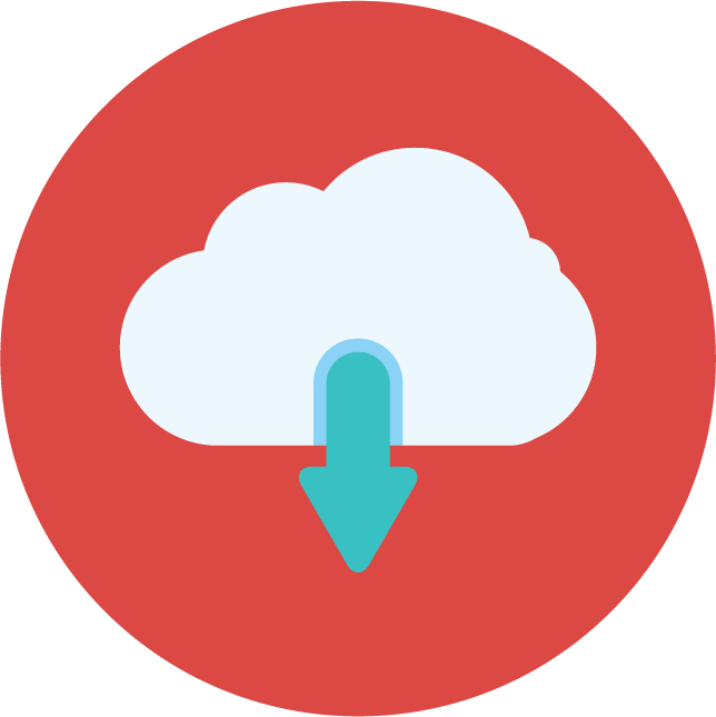 cloud storage and download technology development icons vector for web applications