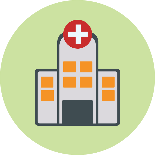 hospital building icons for web technology development and health applications