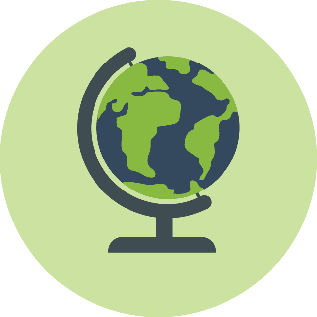 web technology development icons vector featuring a modern globe illustration for educational platforms