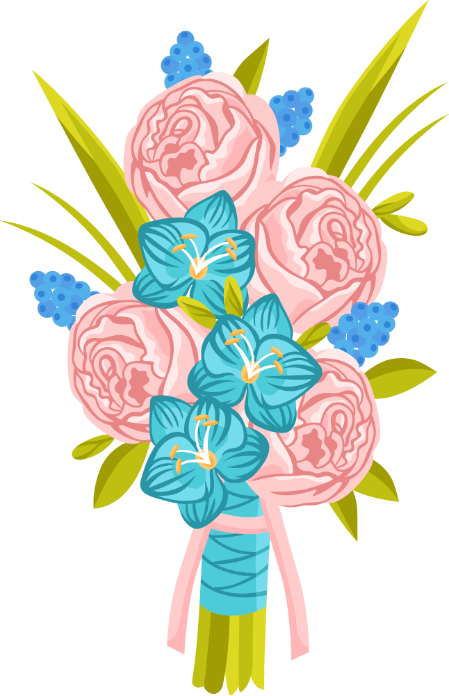wedding bouquet and wedding flower arrangement with vibrant colors and fresh blooms